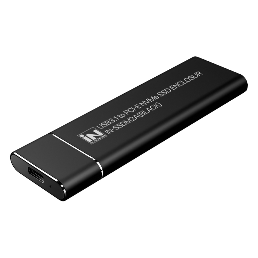 인네트워크 SSD 외장하드 케이스 NVMe to USB 3.1, IN-SSDM2A(블랙), 1개