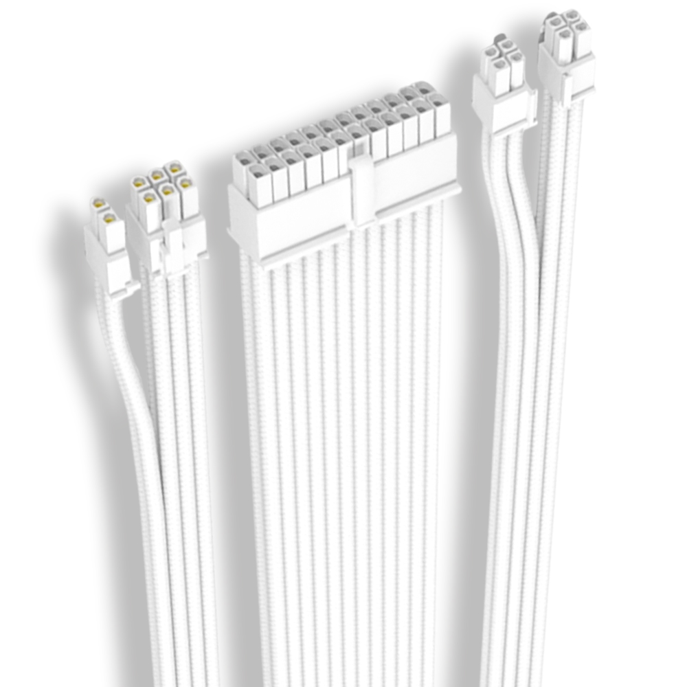 비티즈 슬리빙 케이블 전원 연장 케이블 3종 풀세트 화이트, 30cm, 1세트